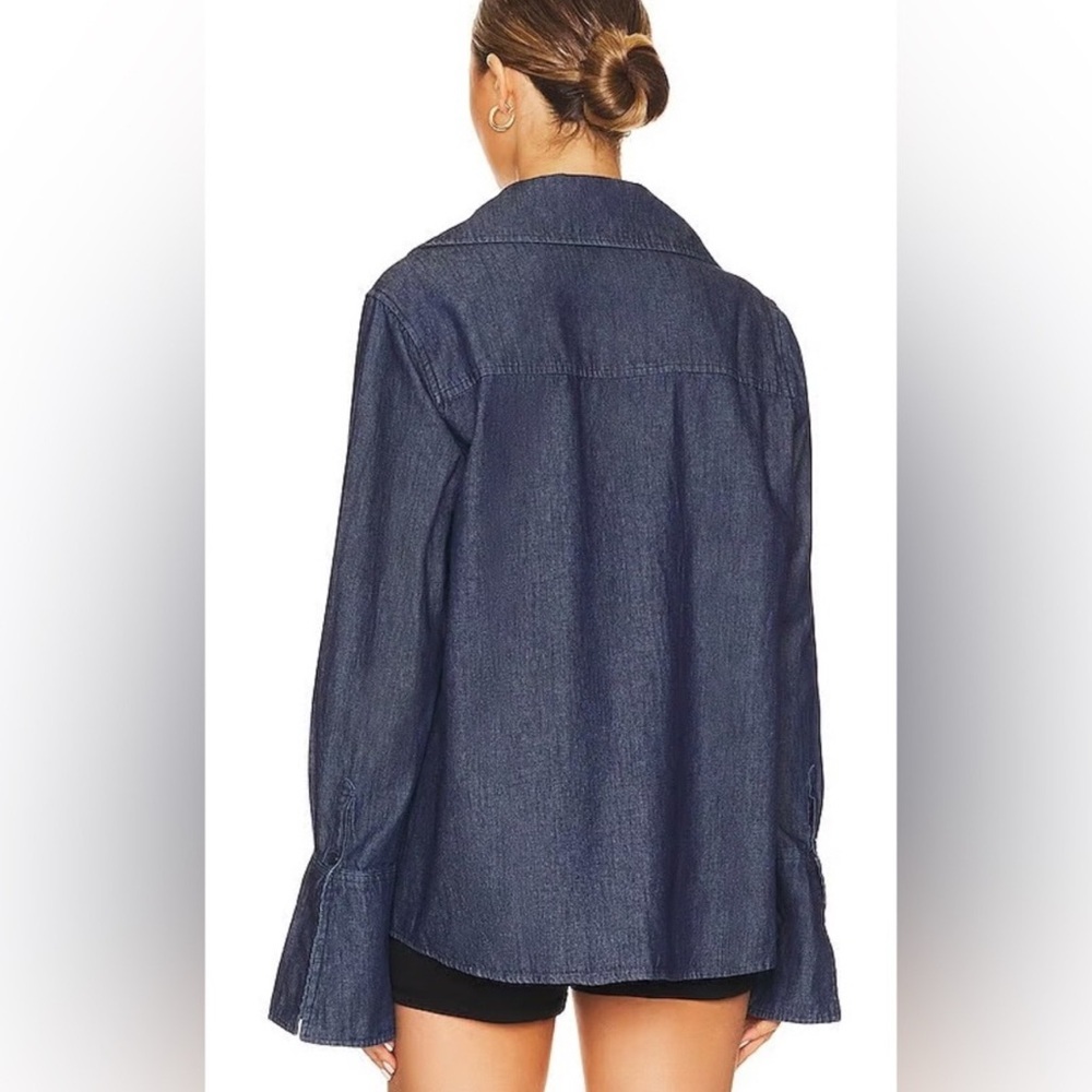 Weworewhat Dani Collared Button-Up Chambray Shirt… - image 4